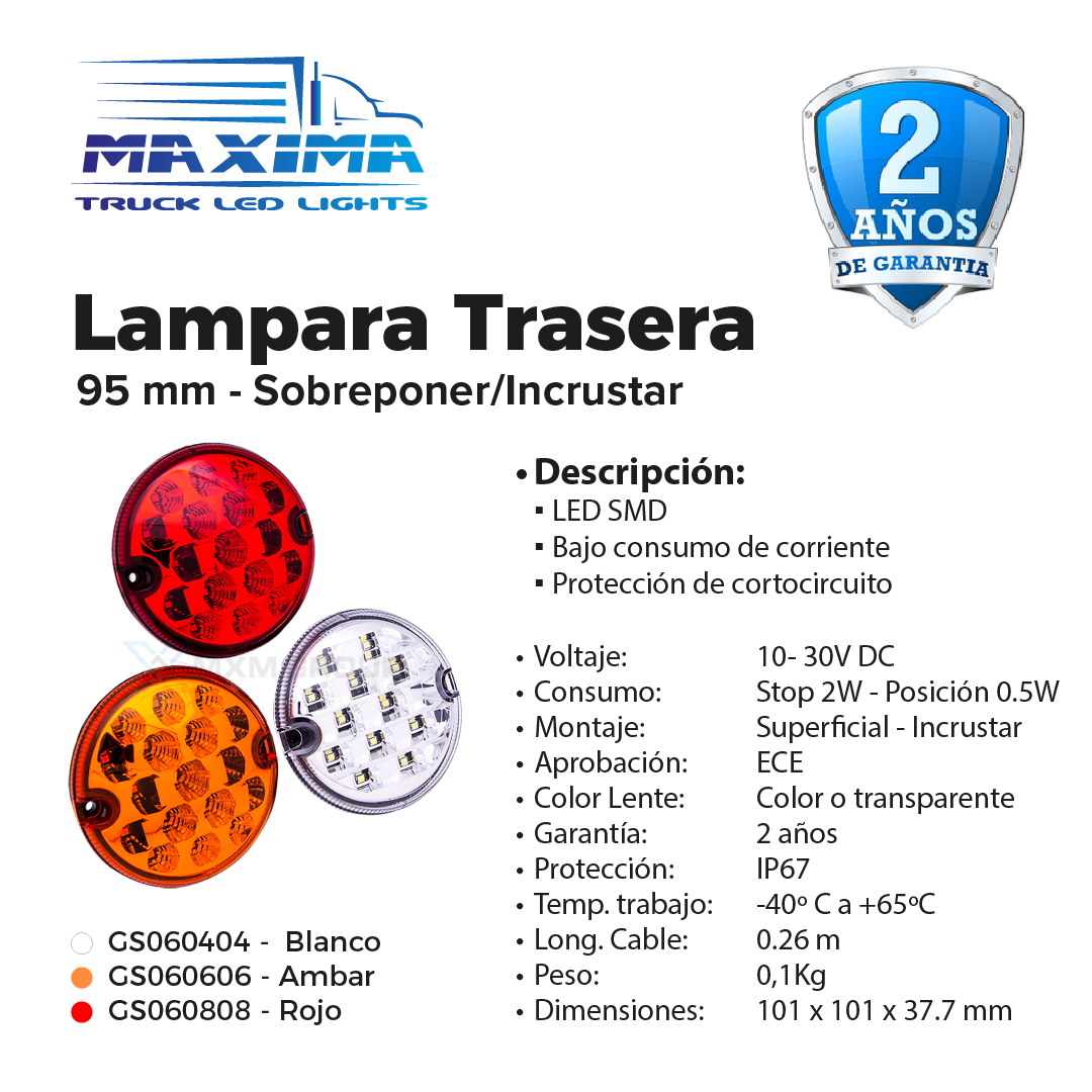 Lampara Redonda 95 mm