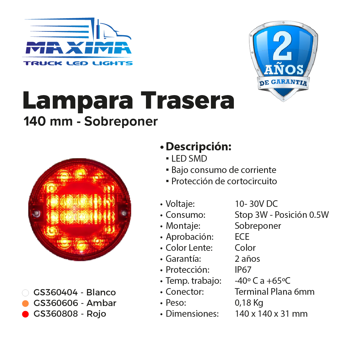 Lampara Redonda 122 mm