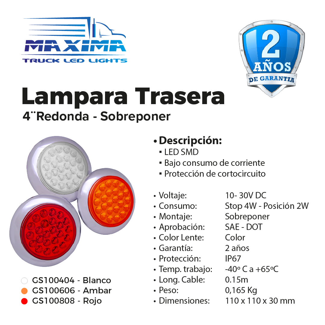 Lampara Redonda 4" Perlada Sobreponer