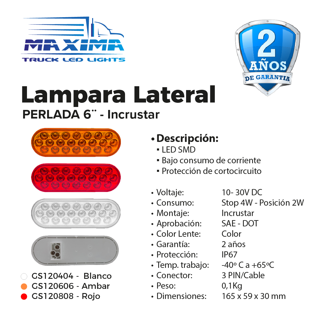 Lampara Ovalada 6" Perlada