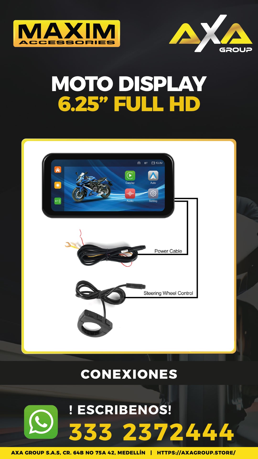 Moto Display de 6.25" HD con Control