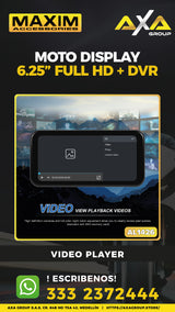 Moto Display de 6.25" HD con Control + DVR